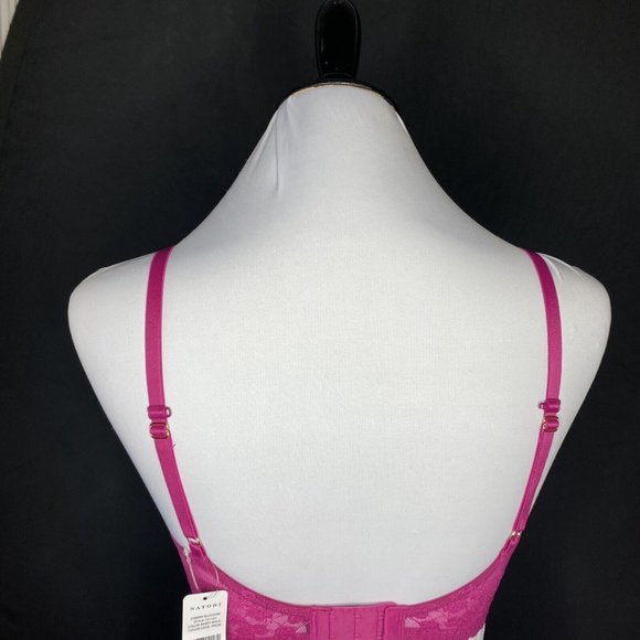 Natori Flowers Bra 30DD Magenta Pink Cherry Blossom Convertible Contour Padded - Picture 9 of 14